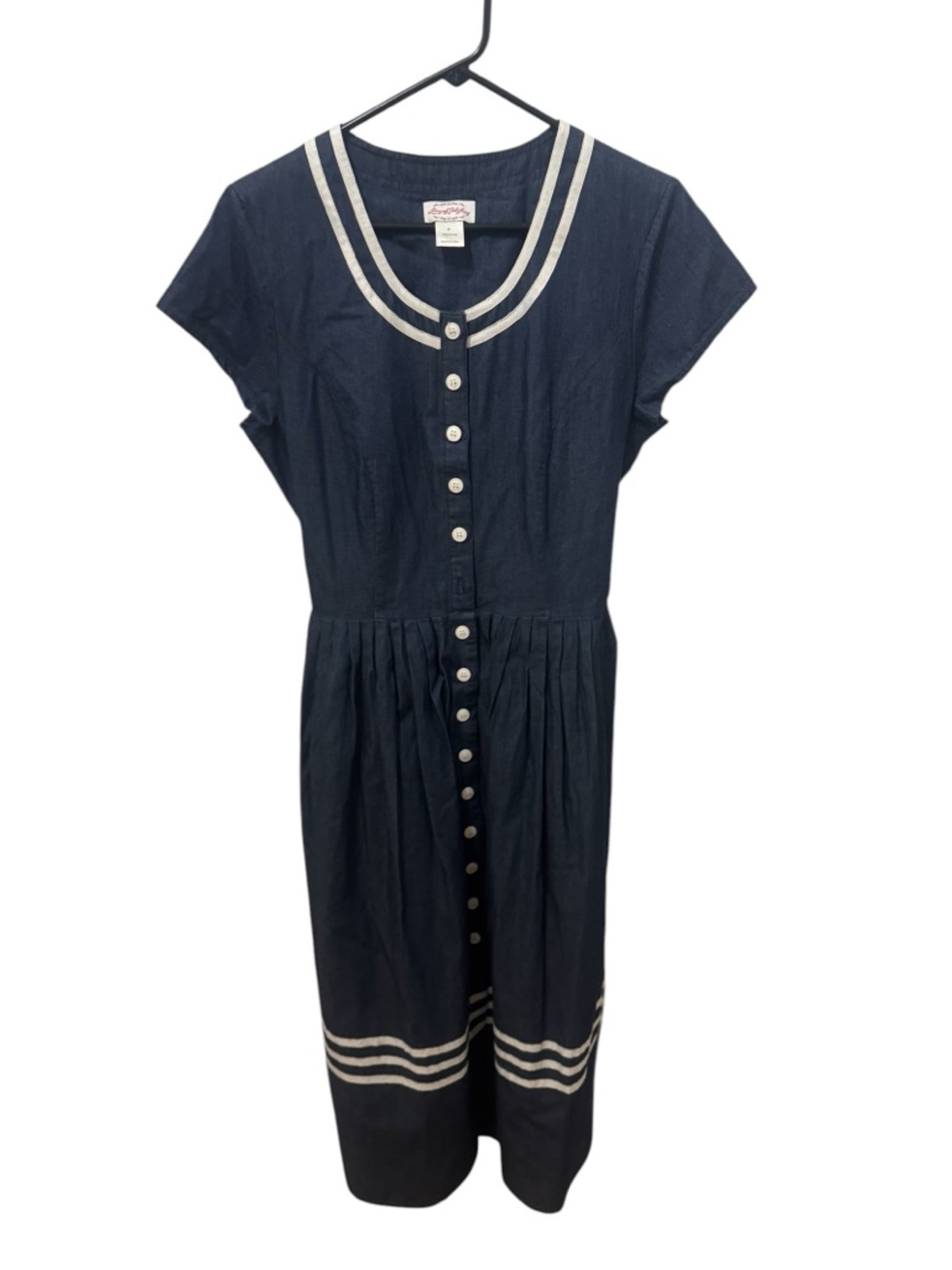 Lanz of Salzburg Denim Sailor Dress Cotton Size Medium - Picture 2 of 4